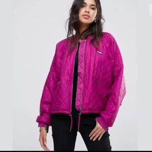 Hot Pink Free People Quilted Jacket